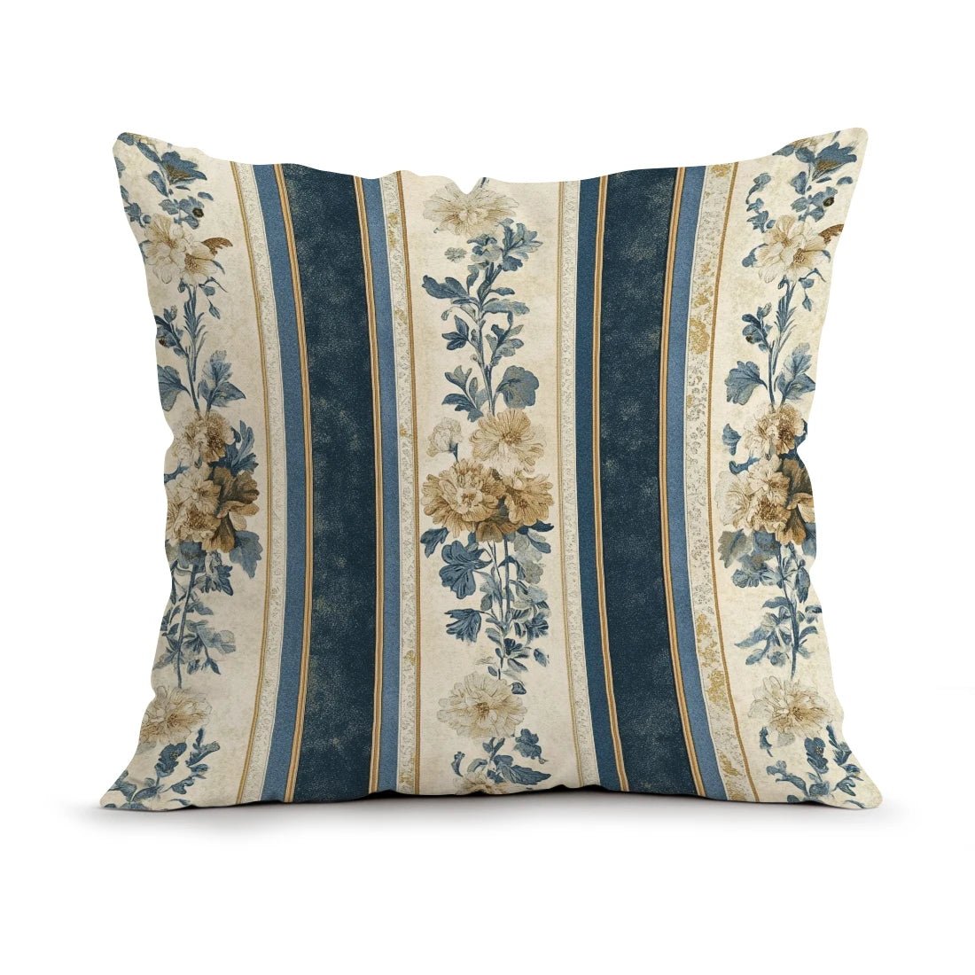 Blue Striped Square Pillow Cover - Pillow Bay