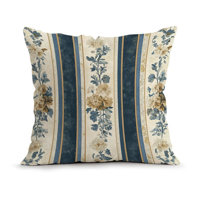 Blue Striped Square Pillow Cover - Pillow Bay