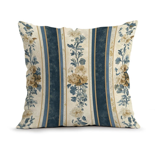 Blue Striped Square Pillow Cover - Pillow Bay