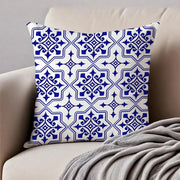 Blue Tiles Luxury Cushion Cover - Pillow Bay – image 1