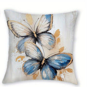 Blue White Floral Feather Pillow Covers - Pillow Bay – image 2