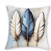 Blue White Floral Feather Pillow Covers - Pillow Bay – image 4