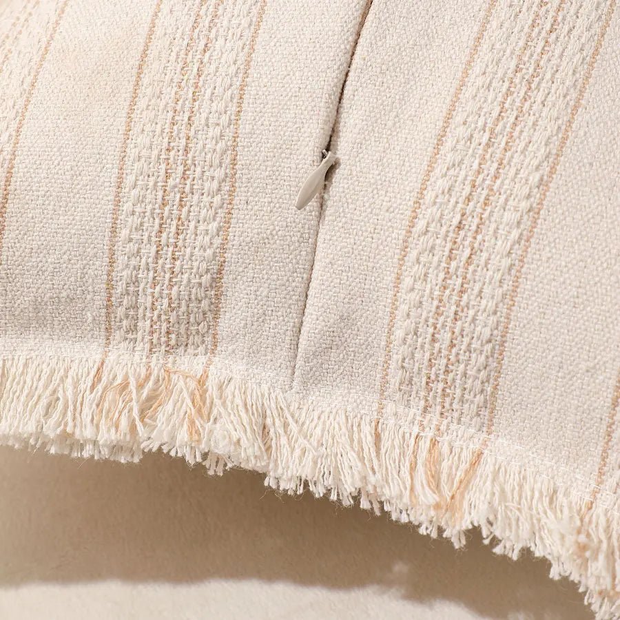 Boho Striped Fringed Pillow Cover - Pillow Bay
