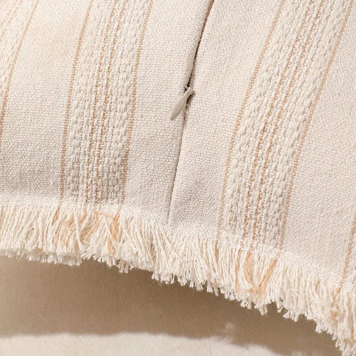 Boho Striped Fringed Pillow Cover - Pillow Bay