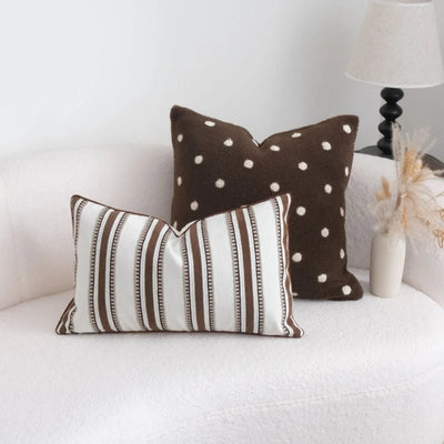 Brown Jacquard Nordic Pillow Cover - Pillow Bay – alternate view