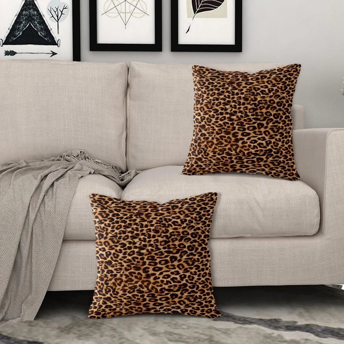 Brown Leopard Print Pillow - Pillow Bay