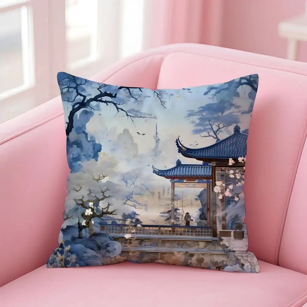Chinese Painting Cushion Cover Pillow - Pillow Bay