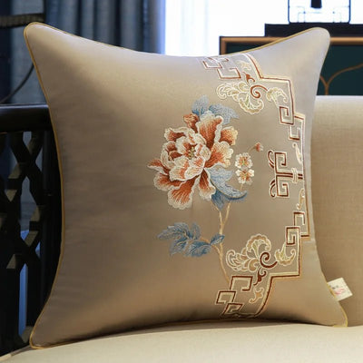 Chinese Style Floral Bird Pillow Cover - Pillow Bay