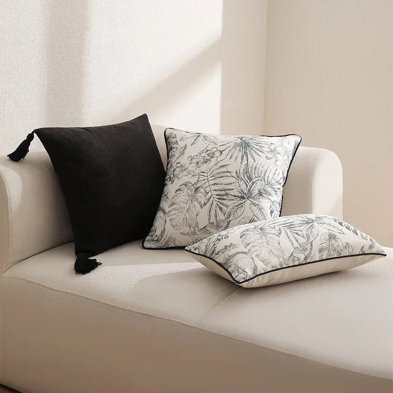 Chinoiserie Grey Floral Pillow Cover - Pillow Bay