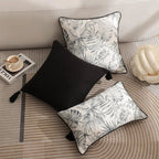 Chinoiserie Grey Floral Pillow Cover - Pillow Bay