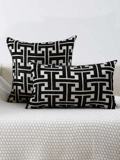Custom Colorful Geometric Printed Decorative Throw Pillow Cover - Pillow Bay – alternate view