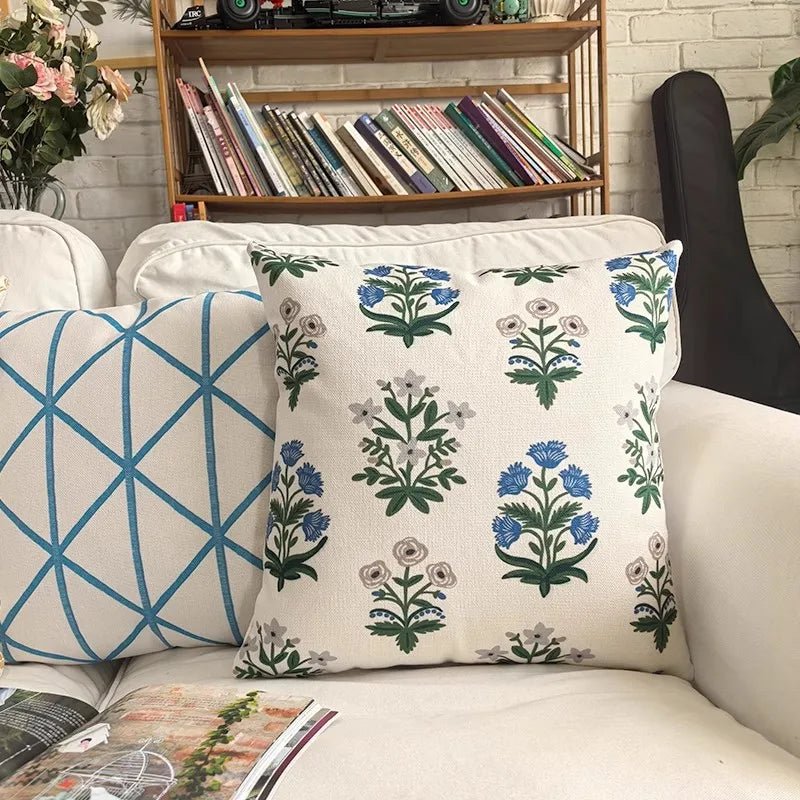 Double-Sided Floral Linen Pillow Cover - Pillow Bay