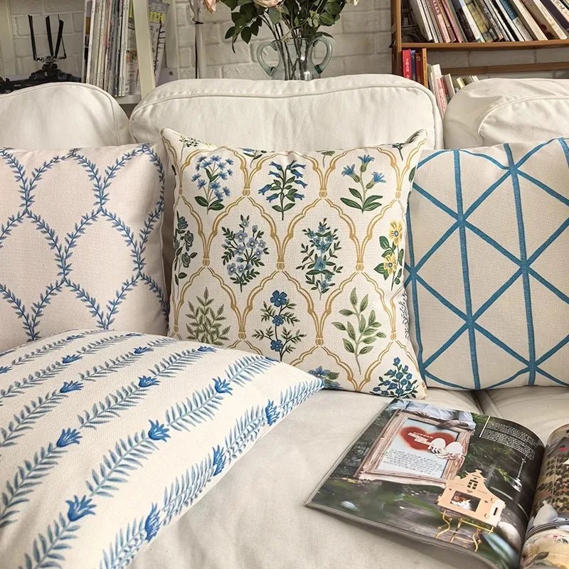 Double-Sided Floral Linen Pillow Cover - Pillow Bay