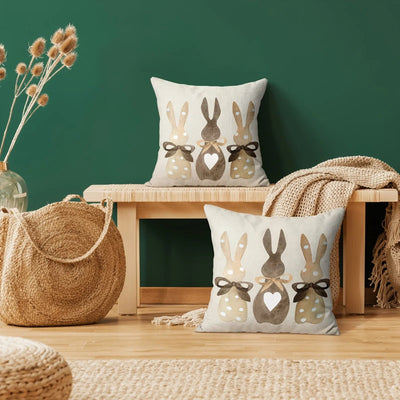 Easter Bunny Floral Pillow Cover - Pillow Bay – alternate view