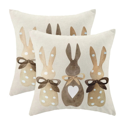 Easter Bunny Floral Pillow Cover - Pillow Bay
