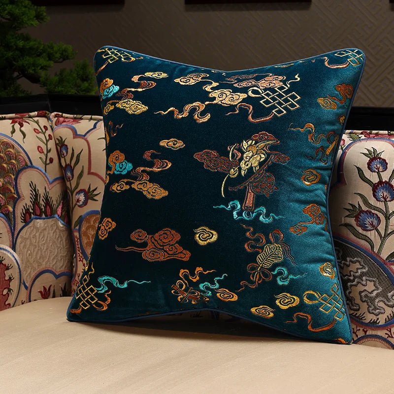 Embroidered Floral Pillow Cover - Pillow Bay