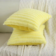 Faux Rabbit Fur Striped Pillow Cover - Pillow Bay – image 4