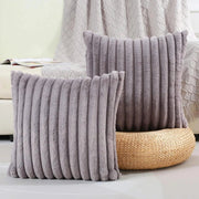Faux Rabbit Fur Striped Pillow Cover - Pillow Bay – image 6