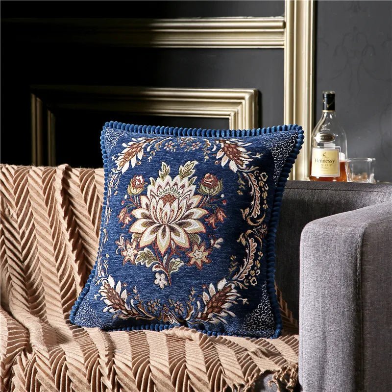 Floral Jacquard Mirror Pillow Cover - Pillow Bay