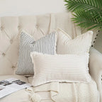 Fringe Striped Cotton Pillow Cover - Pillow Bay