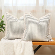 Fringe Striped Cotton Pillow Cover - Pillow Bay – image 13