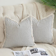 Fringe Striped Cotton Pillow Cover - Pillow Bay – image 10