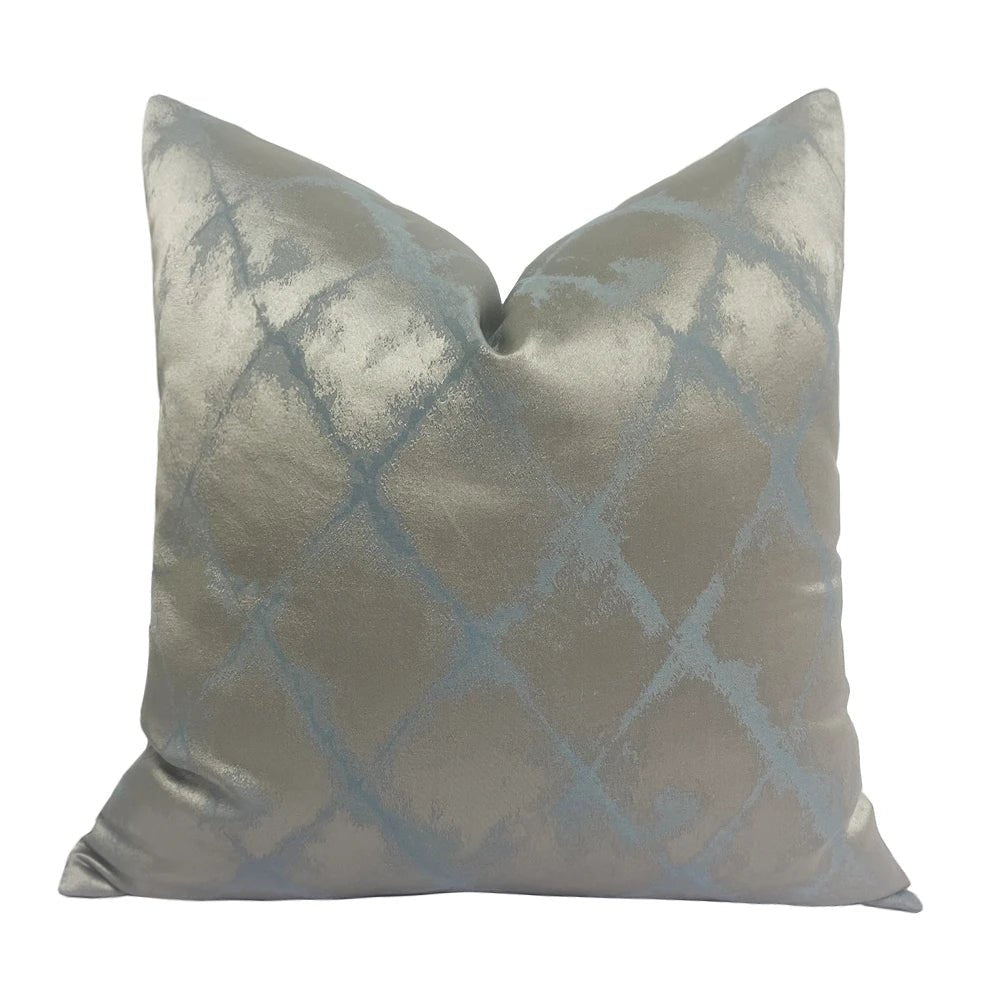 Gray Wave Diamond Jacquard Decorative Cushion Cover - Pillow Bay