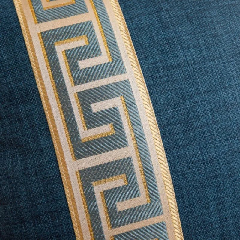 Greek Key Jacquard Geometric Cushion Cover - Pillow Bay