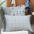 Green Cotton Linen Tassel Pillow Cover - Pillow Bay