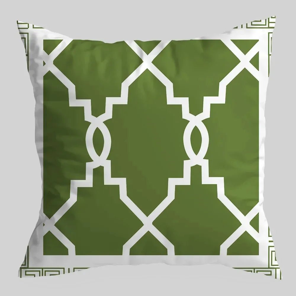 Green Geometric Cushion Cover - Pillow Bay