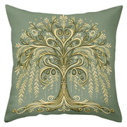 Green Gold Tree Pillow Cover - Pillow Bay – image 5