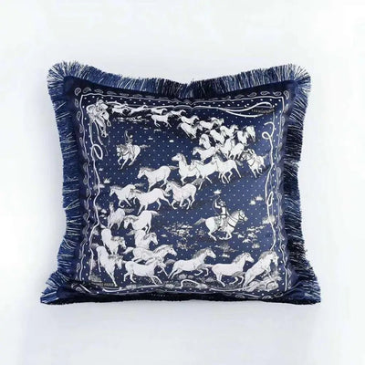 Horse Print Luxury Velvet Decorative Throw Pillow Cover - Pillow Bay