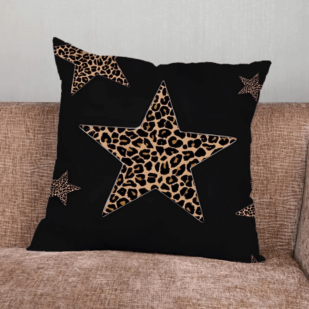 Leopard Cherry Star Pillow Cover - Pillow Bay