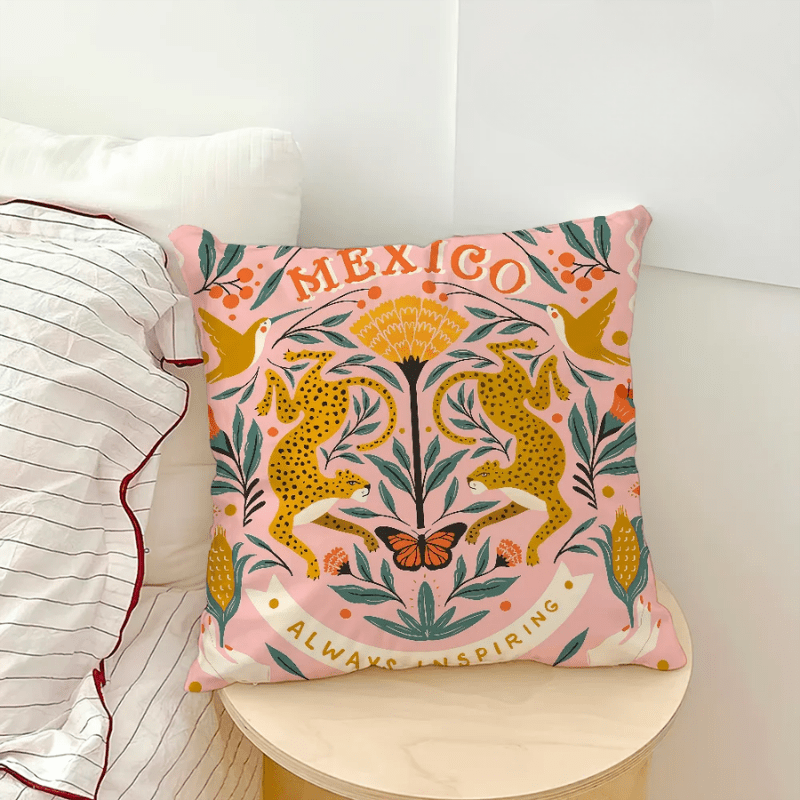 Leopard Tiger Symmetry Pillow Cover - Pillow Bay
