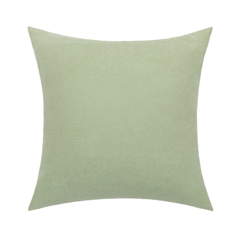Linen Embroidered Leaves Cushion Cover - Pillow Bay