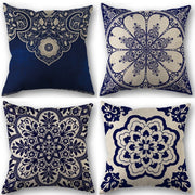 Navy Blue Chinoiserie Floral Pillow Cover - Pillow Bay – image 4