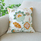 Nordic Floral Embroidered Pillow Cover - Pillow Bay