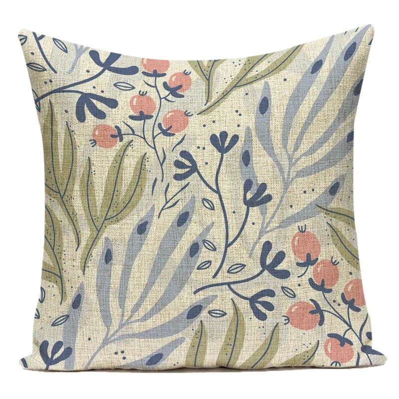Nordic Floral Plants Pillow Cover - Pillow Bay