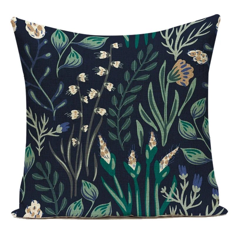 Nordic Floral Plants Pillow Cover - Pillow Bay