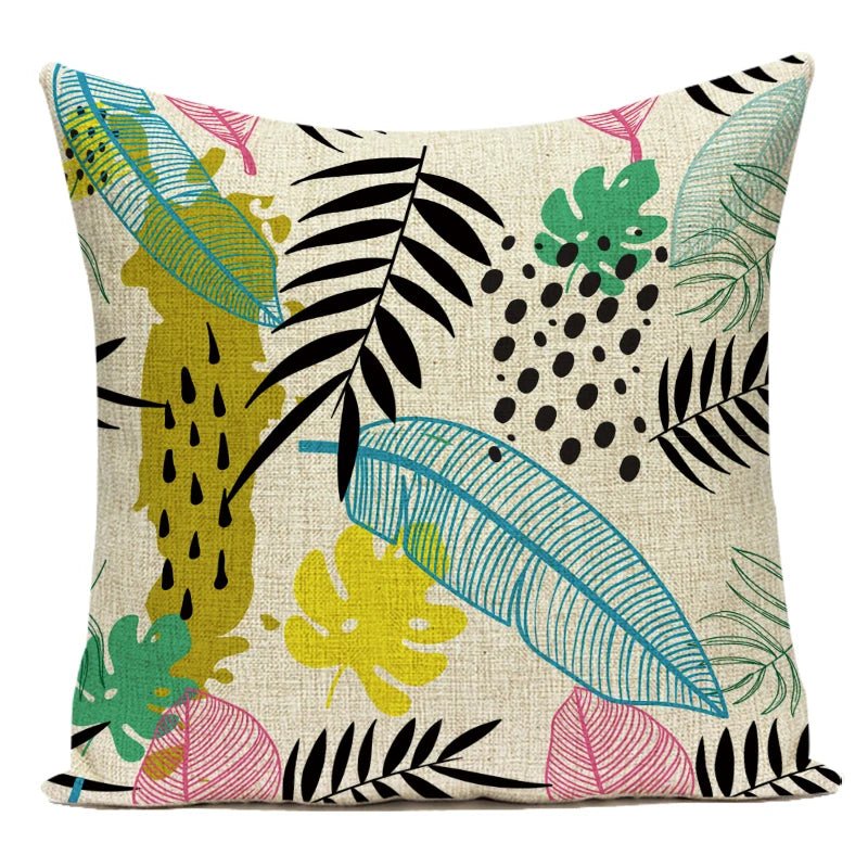 Nordic Green Plants Pillow Cover - Pillow Bay