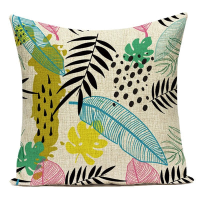 Nordic Green Plants Pillow Cover - Pillow Bay