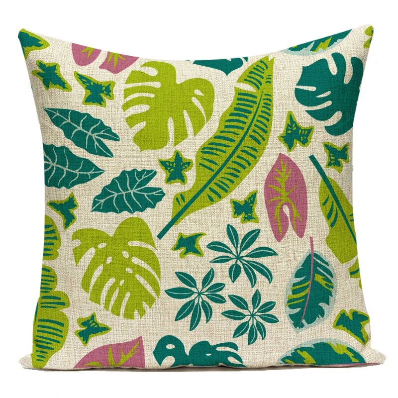 Nordic Green Plants Pillow Cover - Pillow Bay