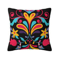 Otomi Floral Embroidered Velvet Pillow Cover - Pillow Bay