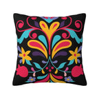 Otomi Floral Embroidered Velvet Pillow Cover - Pillow Bay