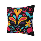 Otomi Floral Embroidered Velvet Pillow Cover - Pillow Bay