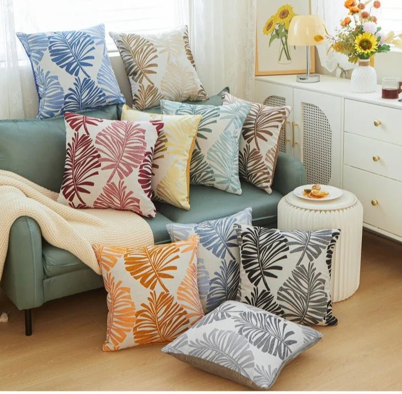 Palm Tree Linen Throw Pillow Cover - Pillow Bay