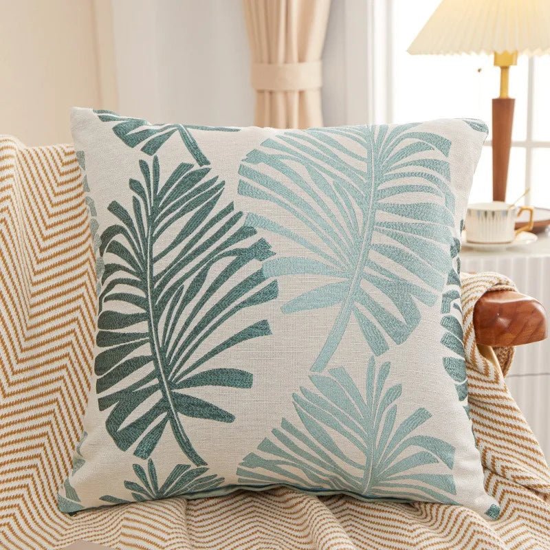 Palm Tree Linen Throw Pillow Cover - Pillow Bay