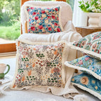 Pastoral Floral Jacquard Pillow Cover - Pillow Bay