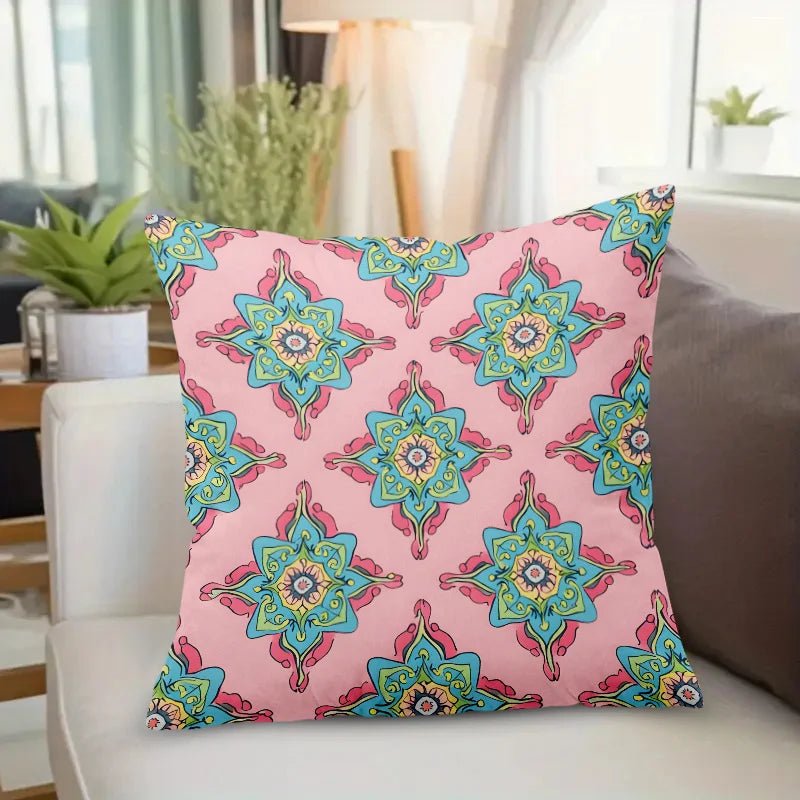 Pink Mandala Decorative Pillow Cover - Pillow Bay