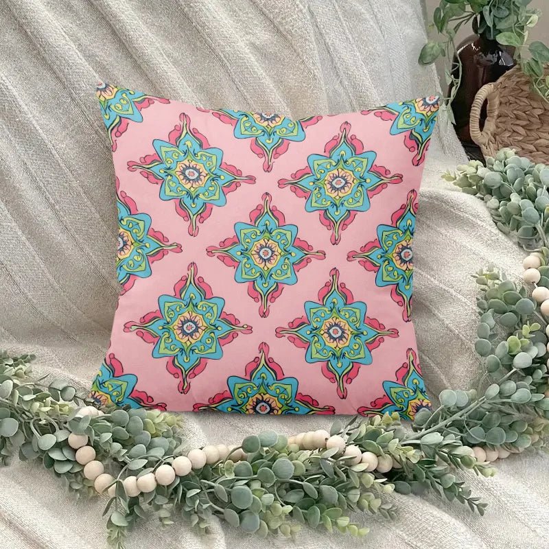 Pink Mandala Decorative Pillow Cover - Pillow Bay